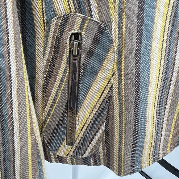 Akris Punto Womens Jacket Blazer Sz 10 Wool Snap Button Up Striped Multicolor - Picture 4 of 16